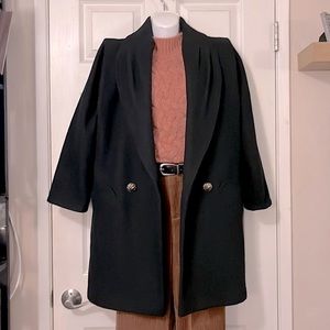 Donnybrook Vintage Black Wool-blend Double Breasted Coat Sz 6